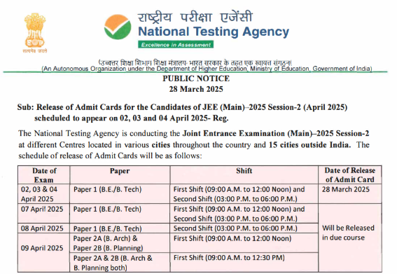JEE Mains Session 2 live updates